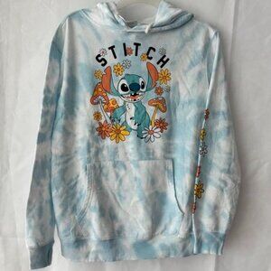 Disney Stitch Tie Dye Hoodie Large – Lilo & Stitch Floral Mushroom Pullover